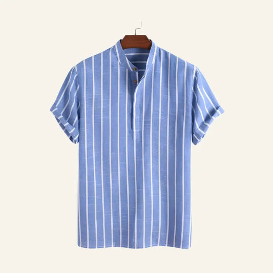 Men’s Striped Shirt – Old Money Carvell - Blue / S - Men’s Striped Shirt – Old Money Carvell