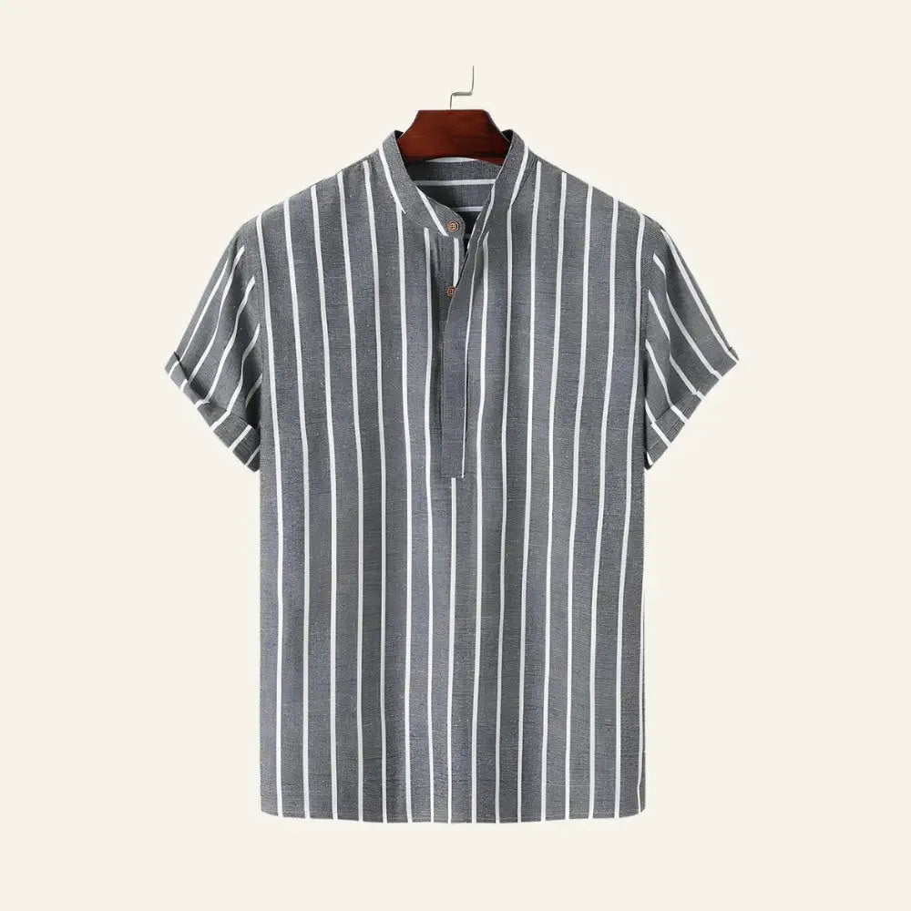 Men’s Striped Shirt – Old Money Carvell - Gray / S - Men’s Striped Shirt – Old Money Carvell
