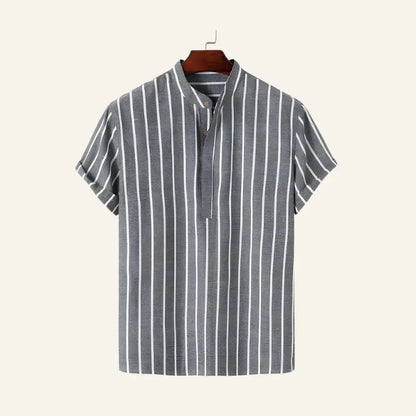 Men’s Striped Shirt – Old Money Carvell - Gray / S - Men’s Striped Shirt – Old Money Carvell