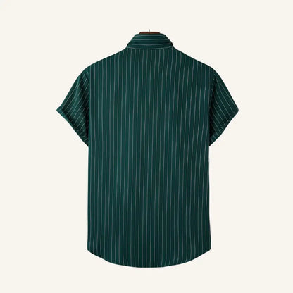 Men’s Striped Shirt – Old Money Green Nautic - Men’s Striped Shirt – Old Money Green Nautic