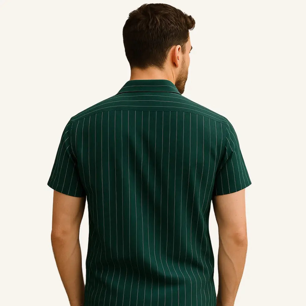 Men’s Striped Shirt – Old Money Green Nautic - Men’s Striped Shirt – Old Money Green Nautic