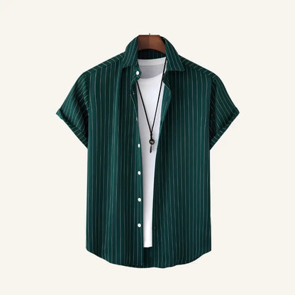 Men’s Striped Shirt – Old Money Green Nautic - S / Verde - Men’s Striped Shirt – Old Money Green Nautic
