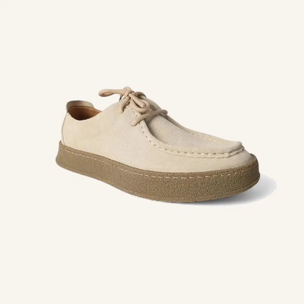 Men’s Suede High-Sole Shoes – Craffito - Beige / 7 - Men’s Suede High-Sole Shoes – Craffito