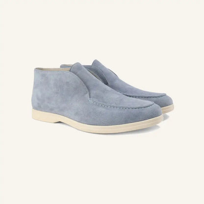 Men’s Suede High-Top Loafers – Tuccili - Light Blue / 6 - Men’s Suede High-Top Loafers – Tuccili