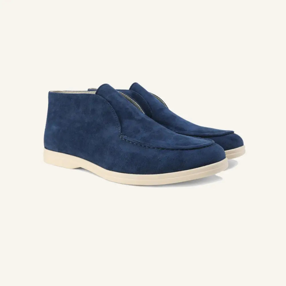 Men’s Suede High-Top Loafers – Tuccili - Navy Blue / 6 - Men’s Suede High-Top Loafers – Tuccili