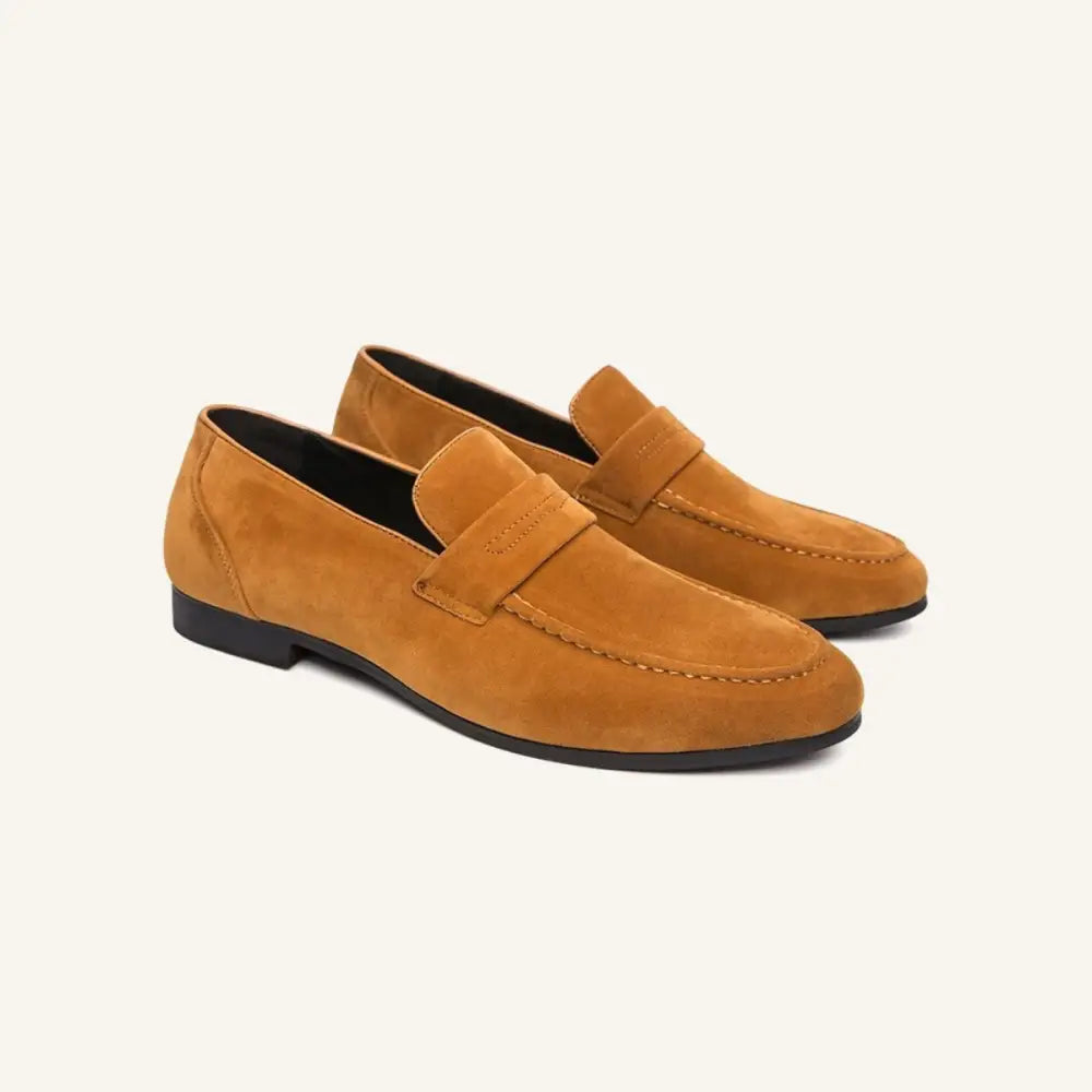 Men’s Suede Loafers – Piazzi - Caramel / 38 - Men’s Suede Loafers – Piazzi