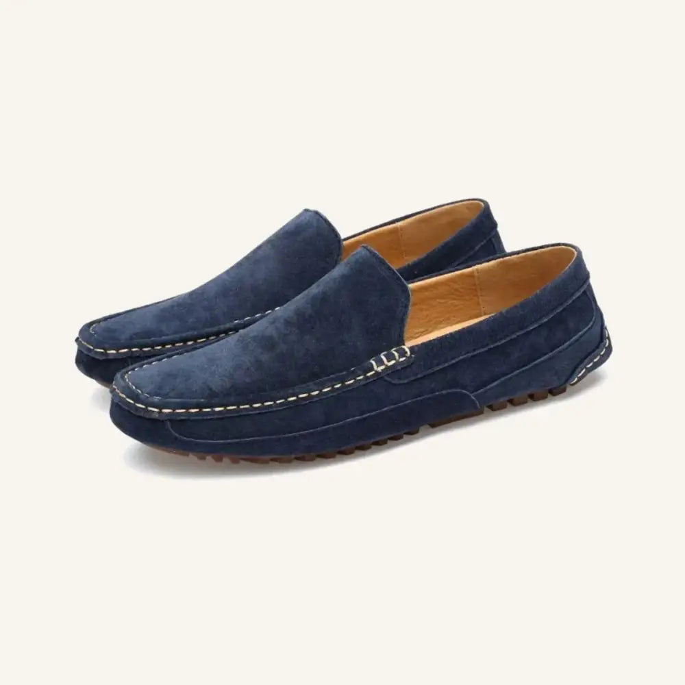 Men’s Suede Loafers – Solatte - Navy Blue / 7 - Men’s Suede Loafers – Solatte
