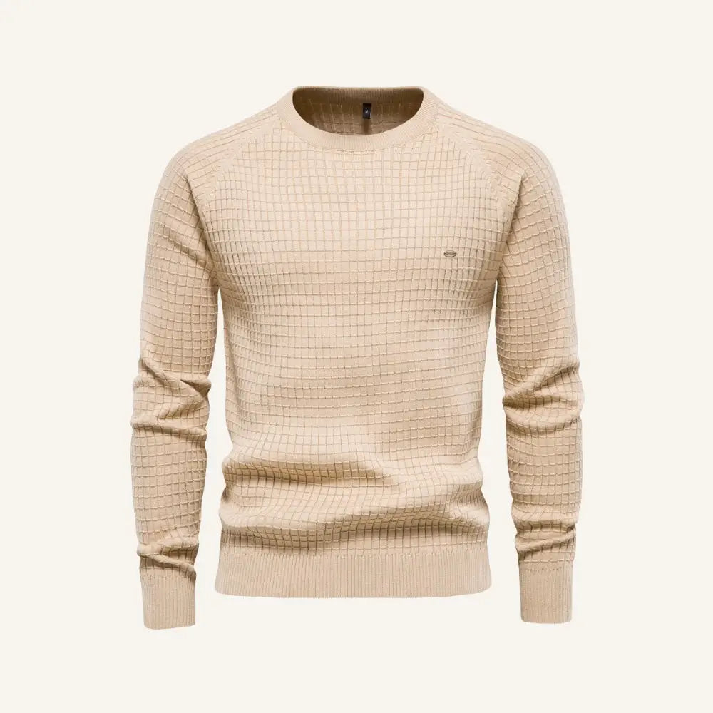 Men’s Textured Sweater – Pesson Nollan - Beige / S - Men’s Textured Sweater – Pesson Nollan