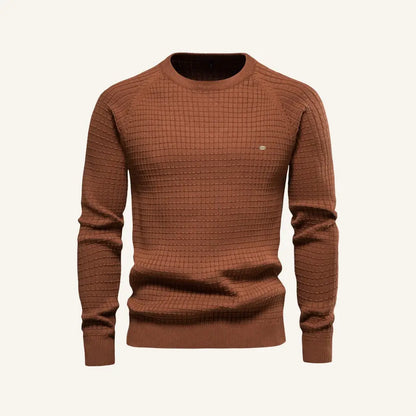 Men’s Textured Sweater – Pesson Nollan - Coffee / S - Men’s Textured Sweater – Pesson Nollan