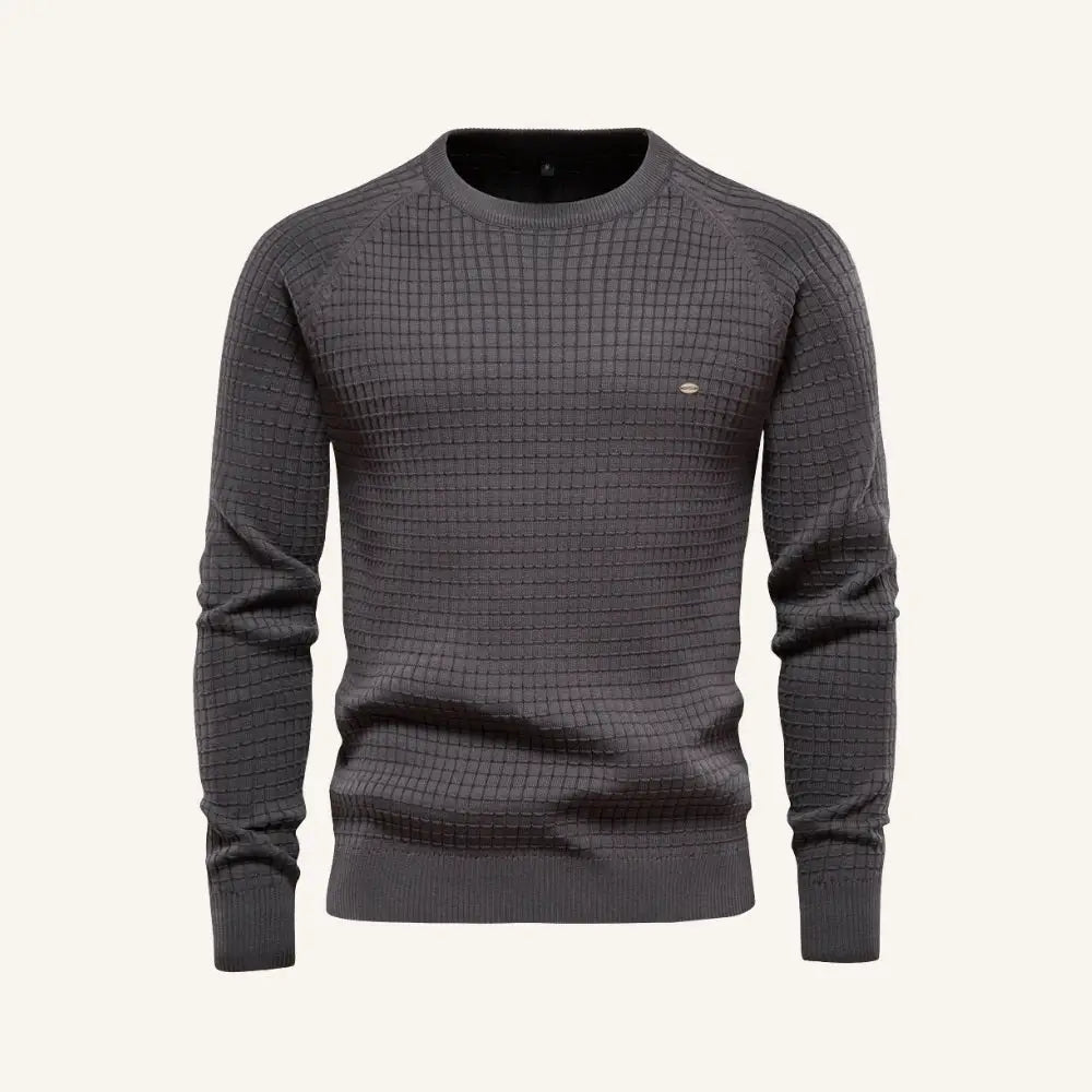 Men’s Textured Sweater – Pesson Nollan - Dark Gray / S - Men’s Textured Sweater – Pesson Nollan