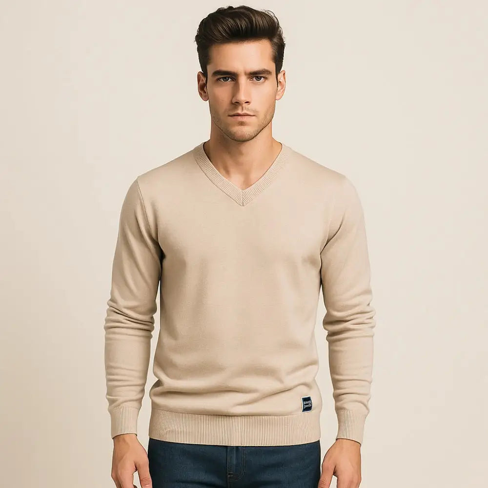 Men’s V-Neck Sweater – Pesson Lior - Men’s V-Neck Sweater – Pesson Lior