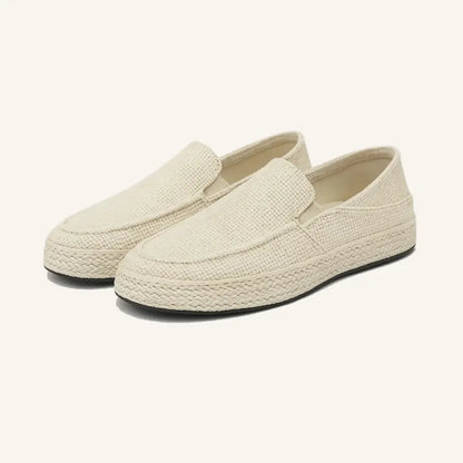 Men’s Woven Slip-On Loafers – Nattuli - Beige / 8 - Men’s Woven Slip-On Loafers – Nattuli