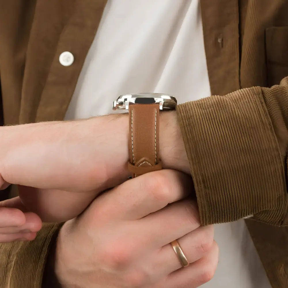 Men’s Zeppelin White Chronograph Watch - Brown - Men’s Zeppelin White Chronograph Watch