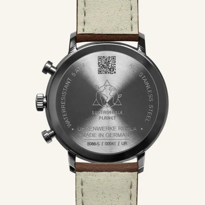 Men’s Zeppelin White Chronograph Watch - Brown - Men’s Zeppelin White Chronograph Watch