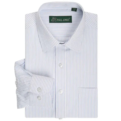 Ravenshire Executive Pinstripe Shirt - Pale Blue Pinstripe / S - Ravenshire Executive Pinstripe Shirt
