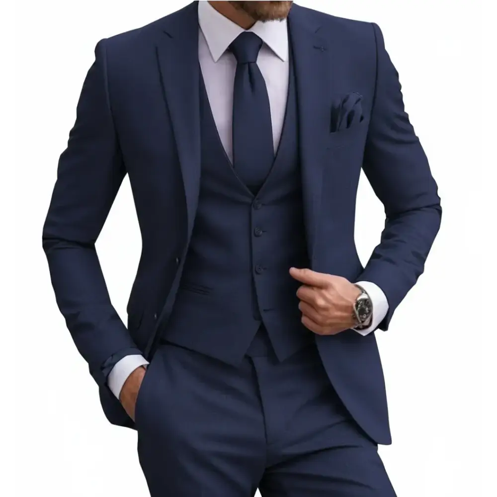 Regal Navy Three-Piece Suit - Navy Blue / XXL - Men’s Premium Three-Piece Suit