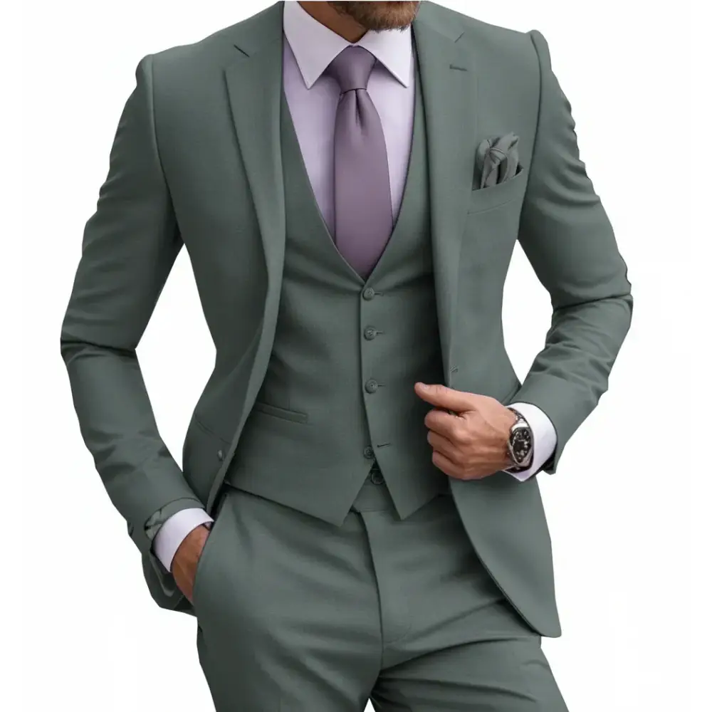 Regal Navy Three-Piece Suit - Gray / XXL - Men’s Premium Three-Piece Suit