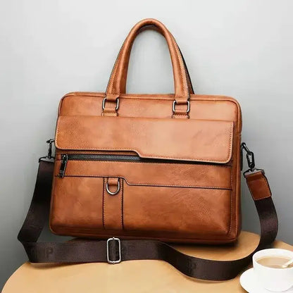 Regent Heritage Leather Briefcase - Brown - Regent Heritage Leather Briefcase