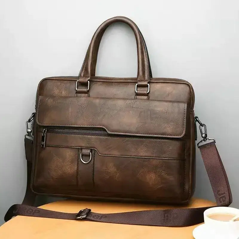 Regent Heritage Leather Briefcase - Dark Brown - Regent Heritage Leather Briefcase