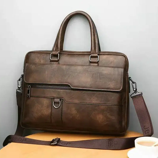 Regent Heritage Leather Briefcase - Dark Brown - Regent Heritage Leather Briefcase