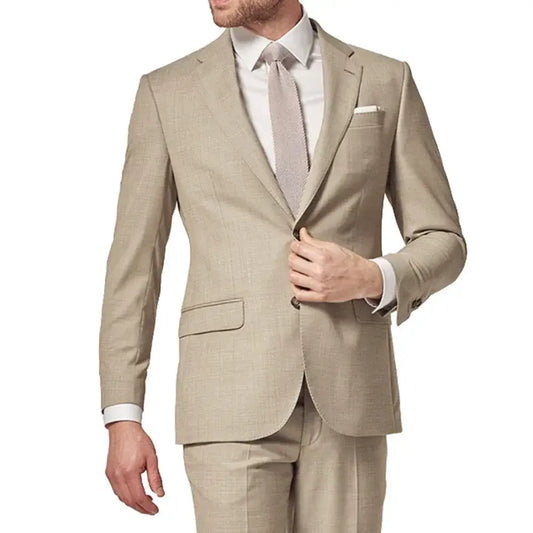 Sandstone Tailored Two-Piece Suit - Bege / S - Sandstone Tailored Two-Piece Suit