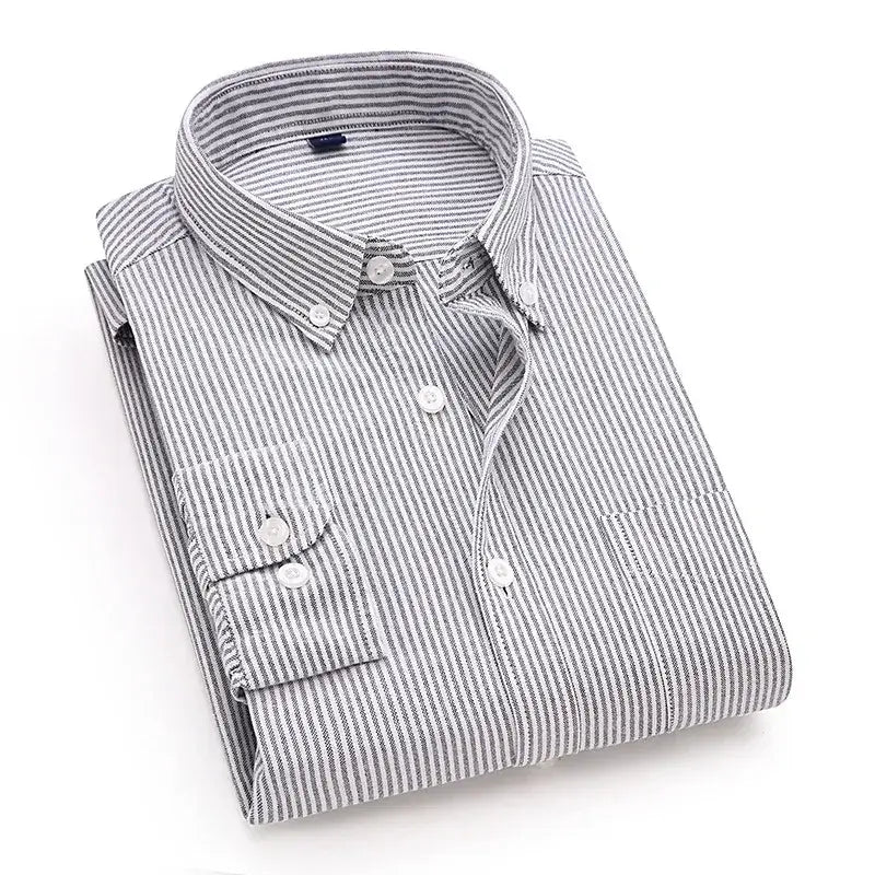 Signature Oxford Shirt - Silver Micro-Pattern Oxford / S - Signature Oxford Shirt
