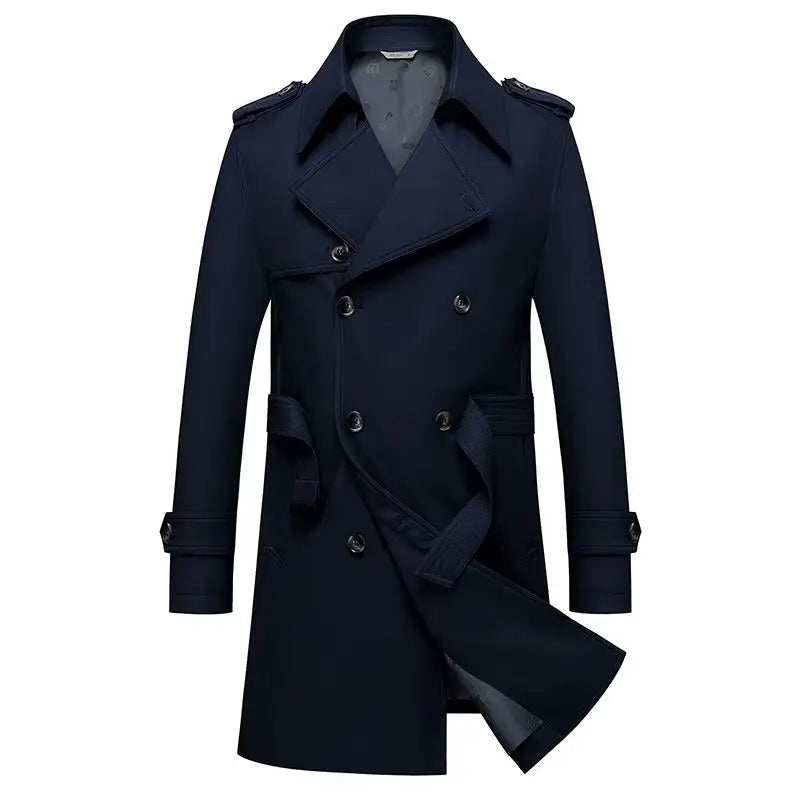 Windsor Classic Double-Breasted Overcoat - Windsor Classic Double-Breasted Overcoat