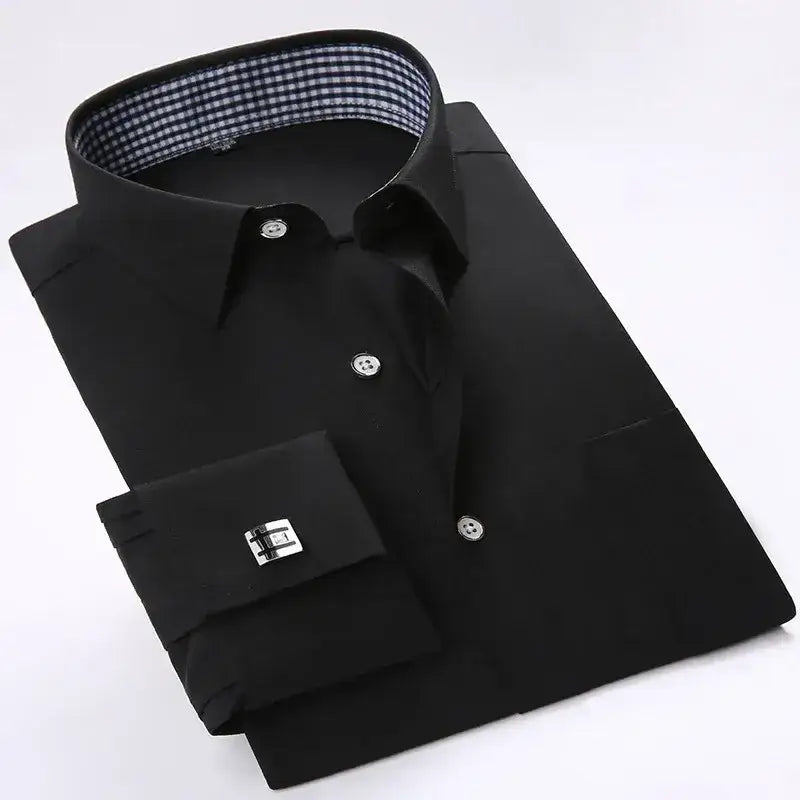 Windsor Regent French-Cuff Dress Shirt - Black Contrast / S - Windsor Regent French-Cuff Dress Shirt