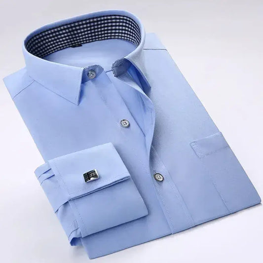 Windsor Regent French-Cuff Dress Shirt - Blue Oxford / S - Windsor Regent French-Cuff Dress Shirt